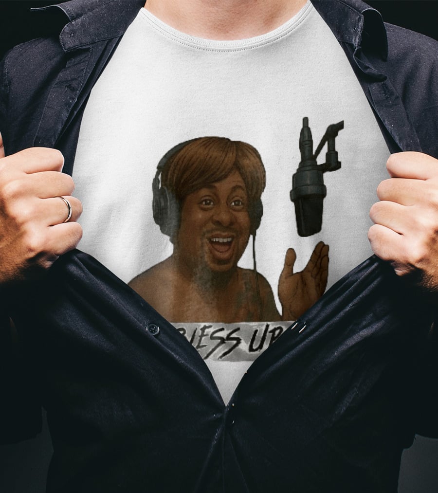 Bless Up Smiling Man Headphones Microphone Caricature T-Shirt