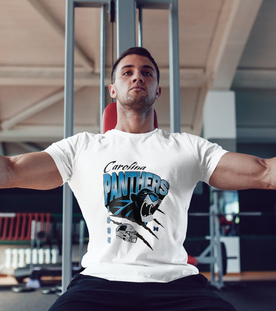 Carolina Panthers 1995 Roaring Head Claw Marks Football Helmet T-Shirt
