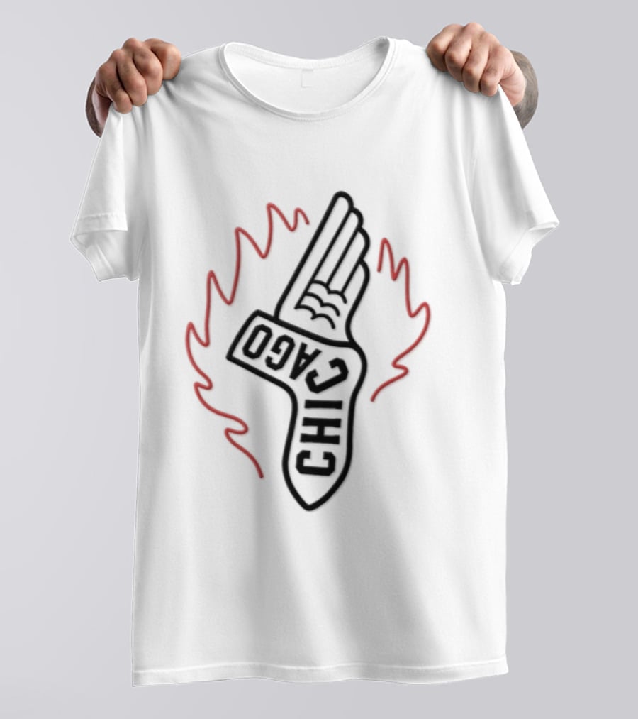 Chicago Winged Sock Baseball Flame T-Shirt