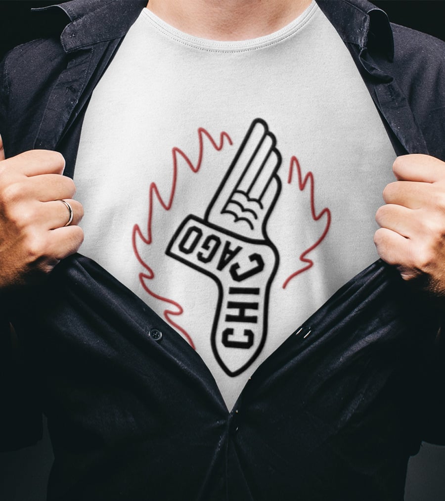 Chicago Winged Sock Baseball Flame T-Shirt