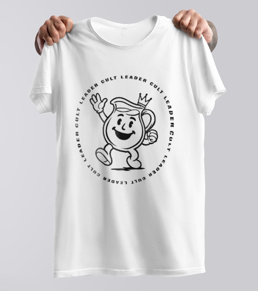 Cult Leader Cartoon Pitcher Waving Crown T-Shirt