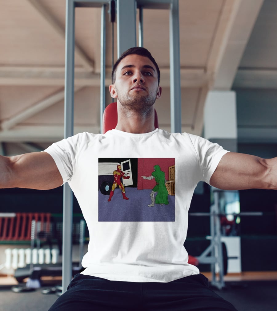 Doctor Doom Vs Ironman Pointing Meme Standoff T-Shirt