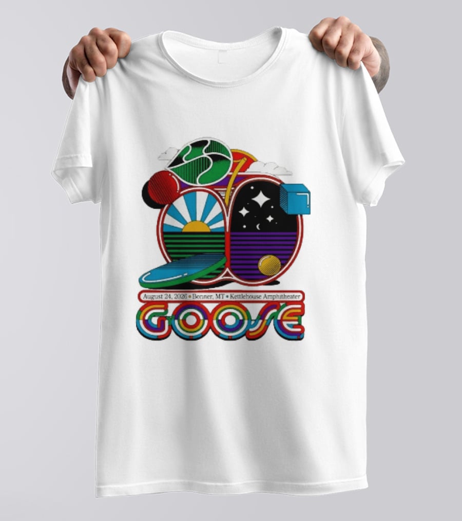 Goose Band Concert Kettlehouse Amphitheater Bonner MT August 24 2026 T-Shirt