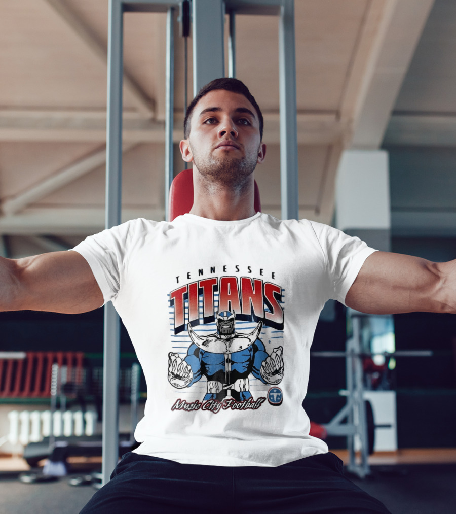 Tennessee Titans Music City Football Cartoon Comic Armor T-Shirt
