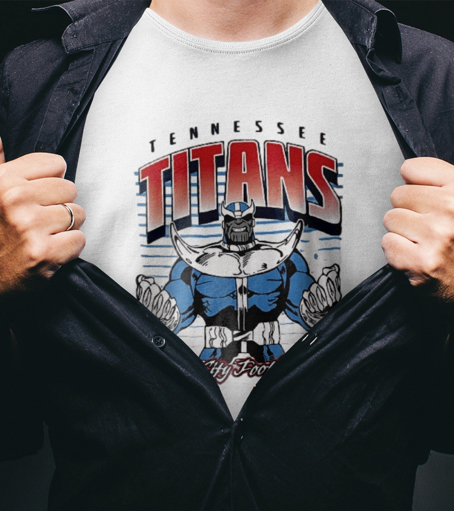 Tennessee Titans Music City Football Cartoon Comic Armor T-Shirt