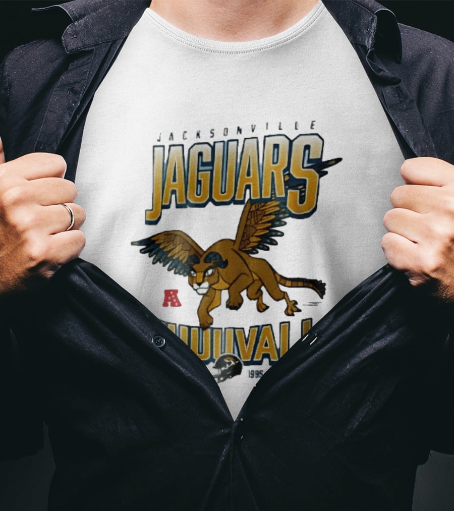 Jacksonville Jaguars Duuuval Winged Creature Est 1995 Football Helmet Cartoon T-Shirt
