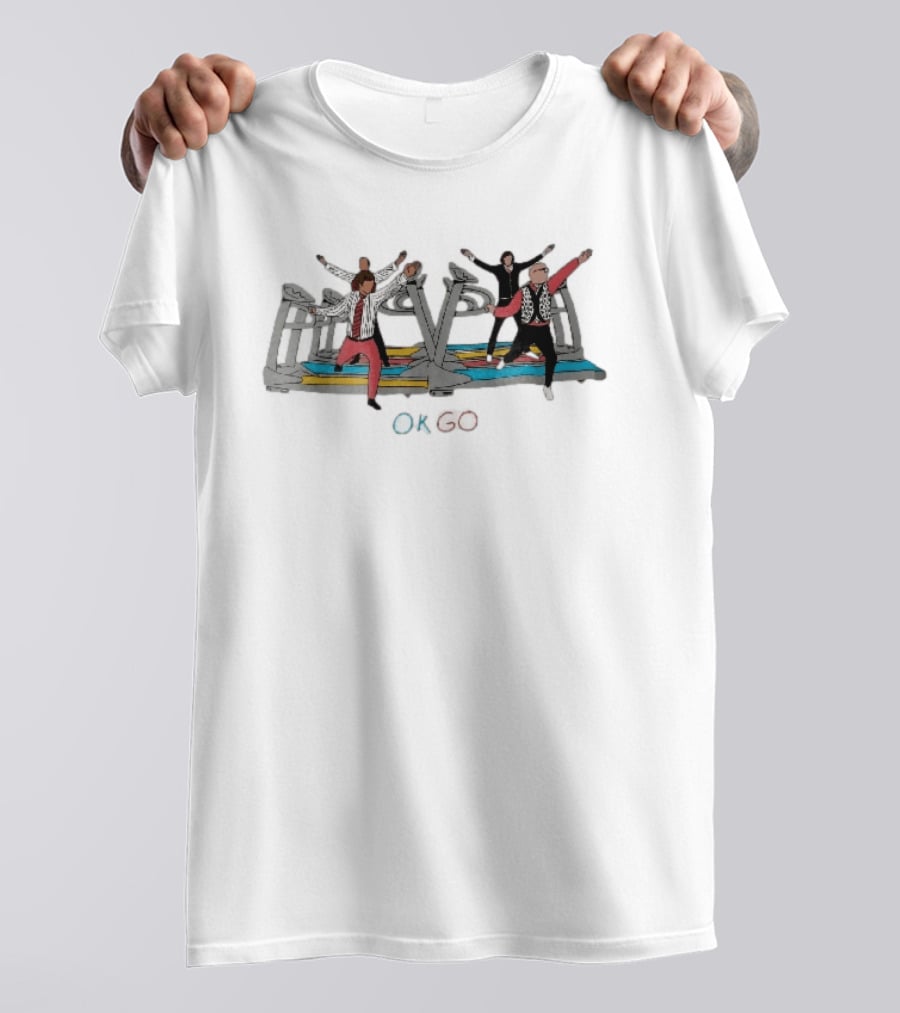 Ok Go Band Members Dancing On Treadmills Cartoon T-Shirt