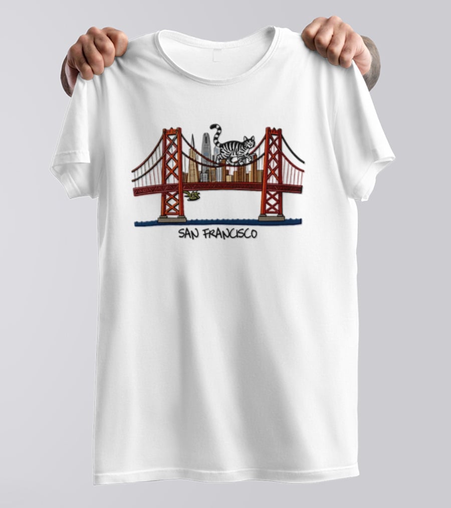 Ryan Gosling B Kliban Cat Golden Gate Bridge San Francisco 2026 T-Shirt