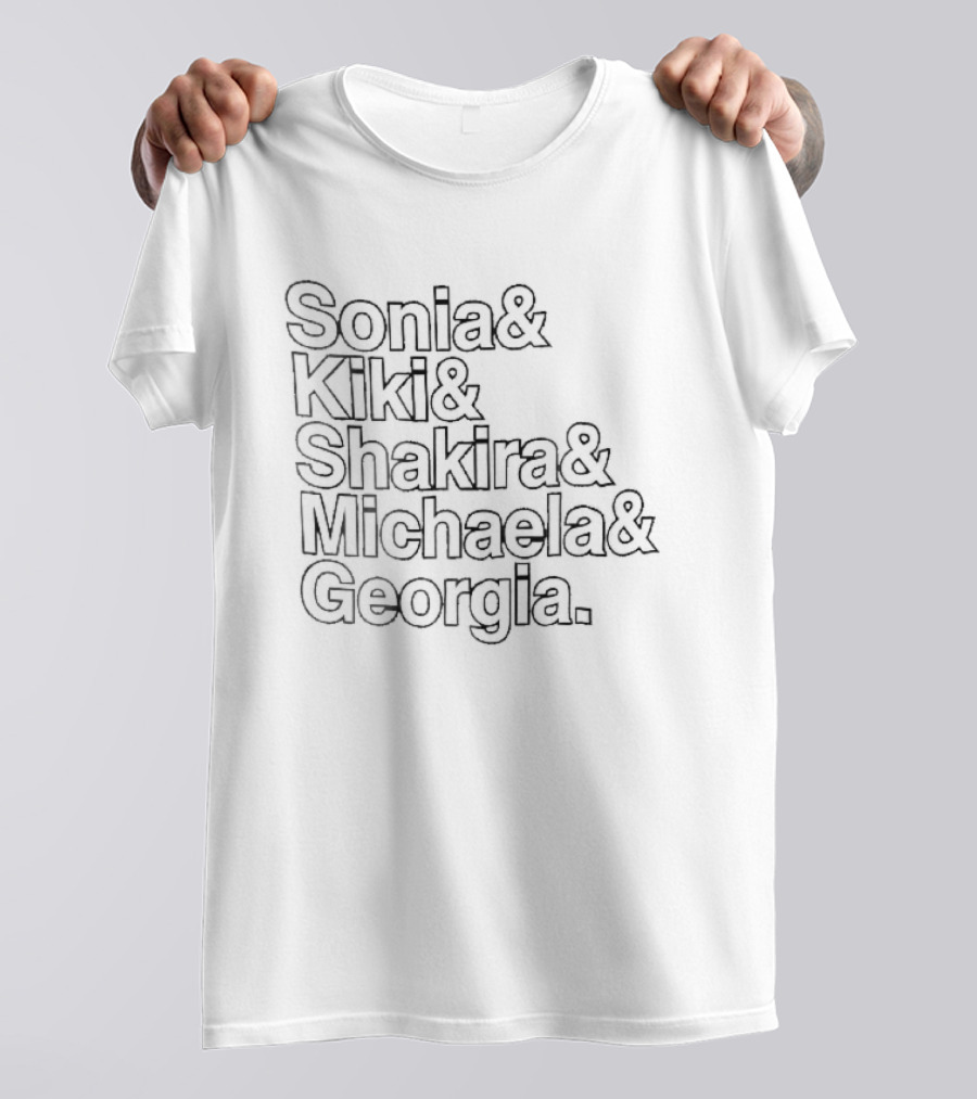 Sonia Kiki Shakira Michaela Georgia Stacked White Block T-Shirt