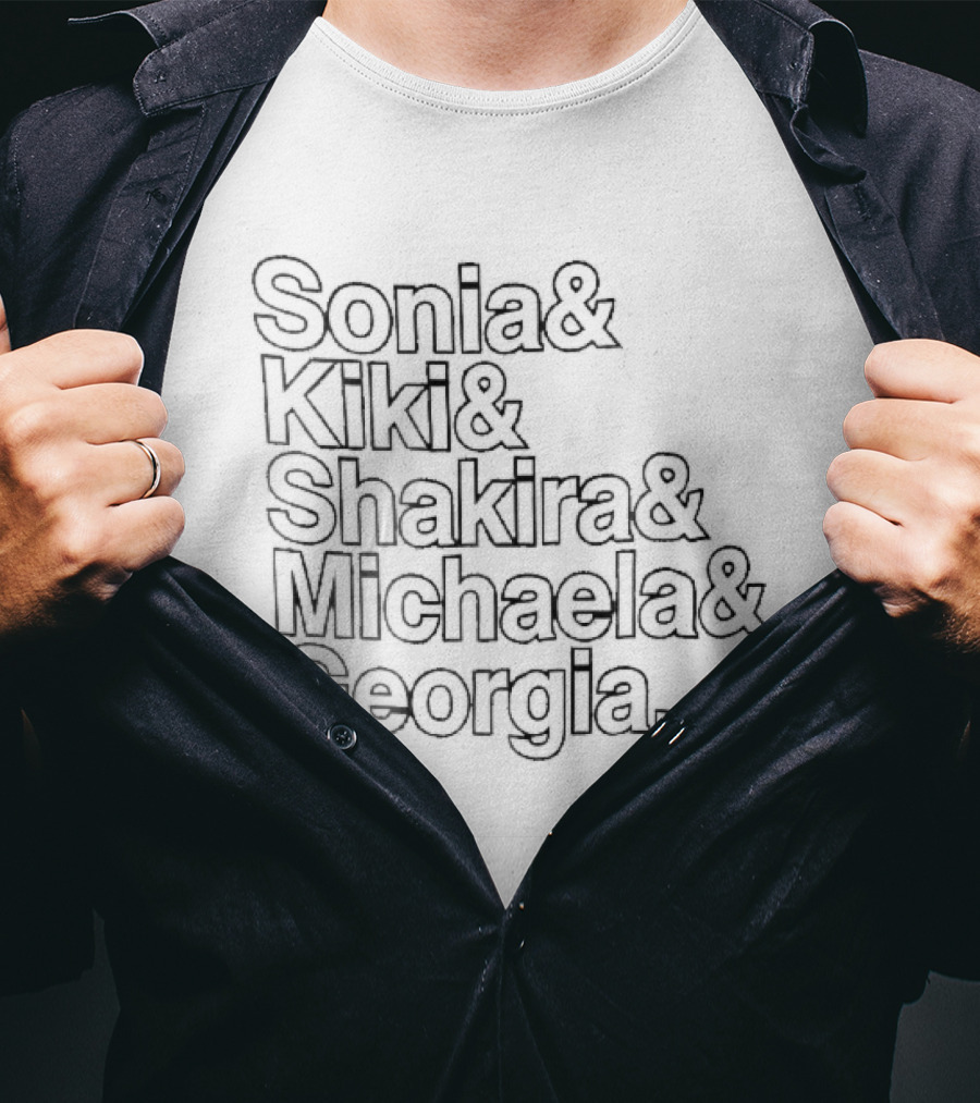 Sonia Kiki Shakira Michaela Georgia Stacked White Block T-Shirt
