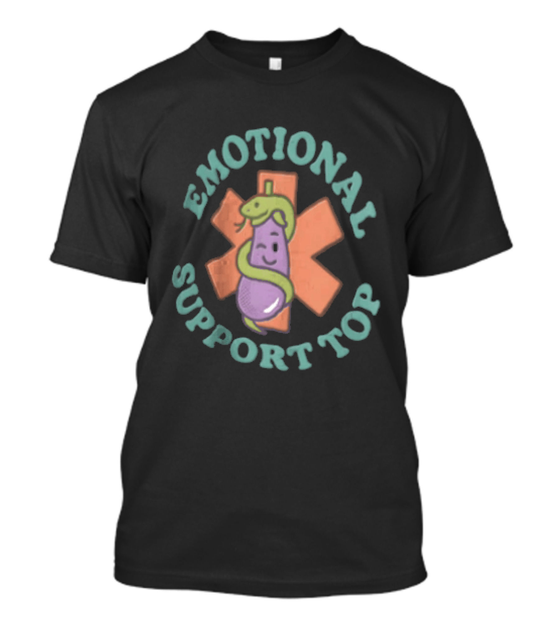 Emotional Support Top Eggplant Snake Medical T-Shirt