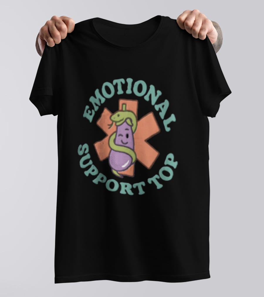 Emotional Support Top Eggplant Snake Medical T-Shirt