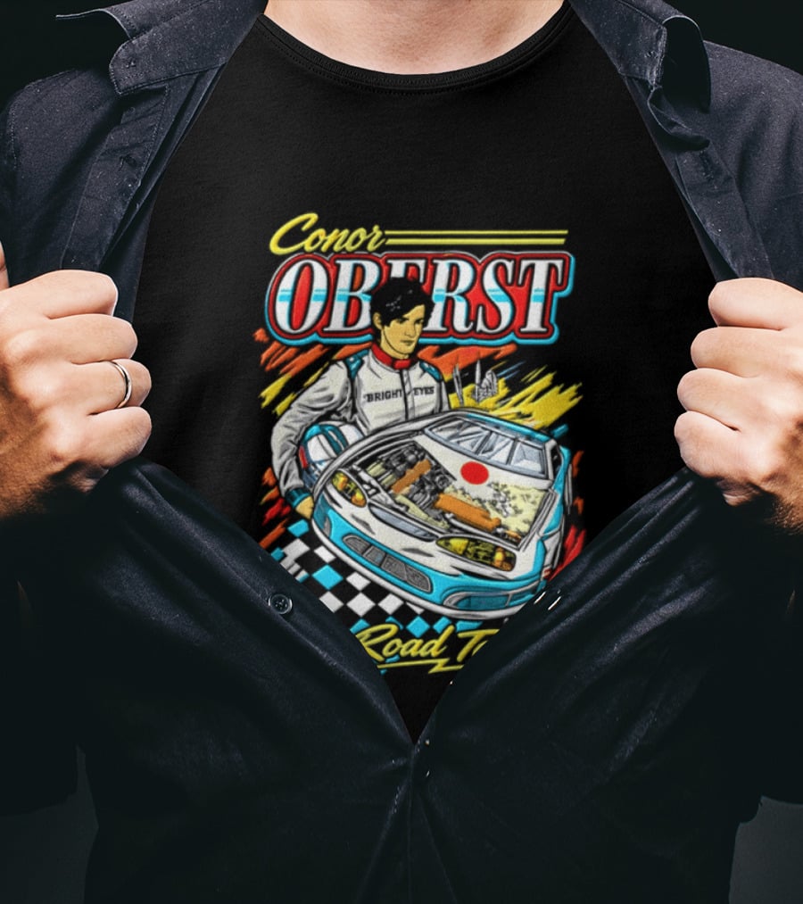 Conor Oberst Road To Joy Racing Car Driver Checkered Flag T-Shirt