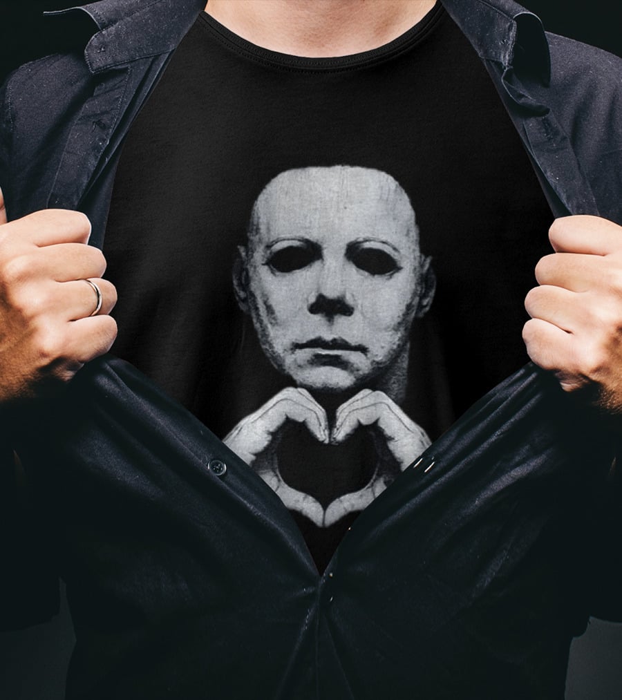 Michael Myers Heart Hands Iconic Horror Character Gesture T-Shirt