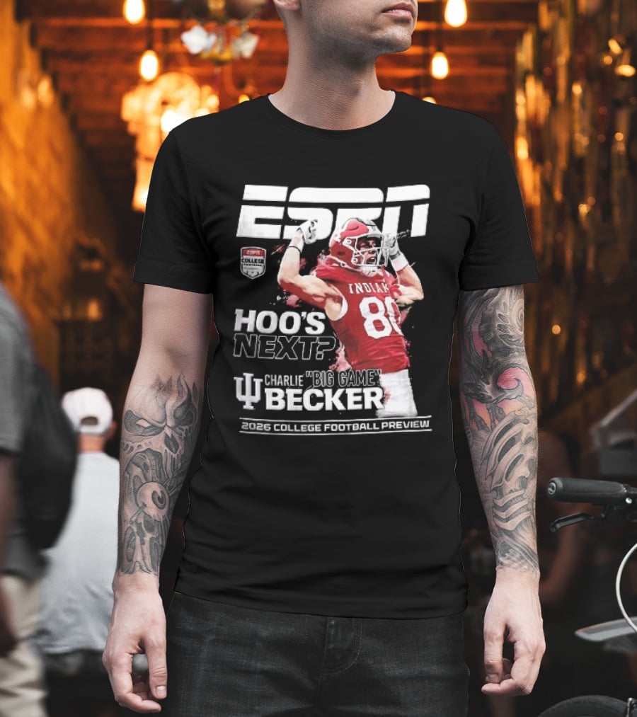 ESPN Indiana Hoosiers Football Hoos Next Charlie Becker 2026 Player Preview T-Shirt
