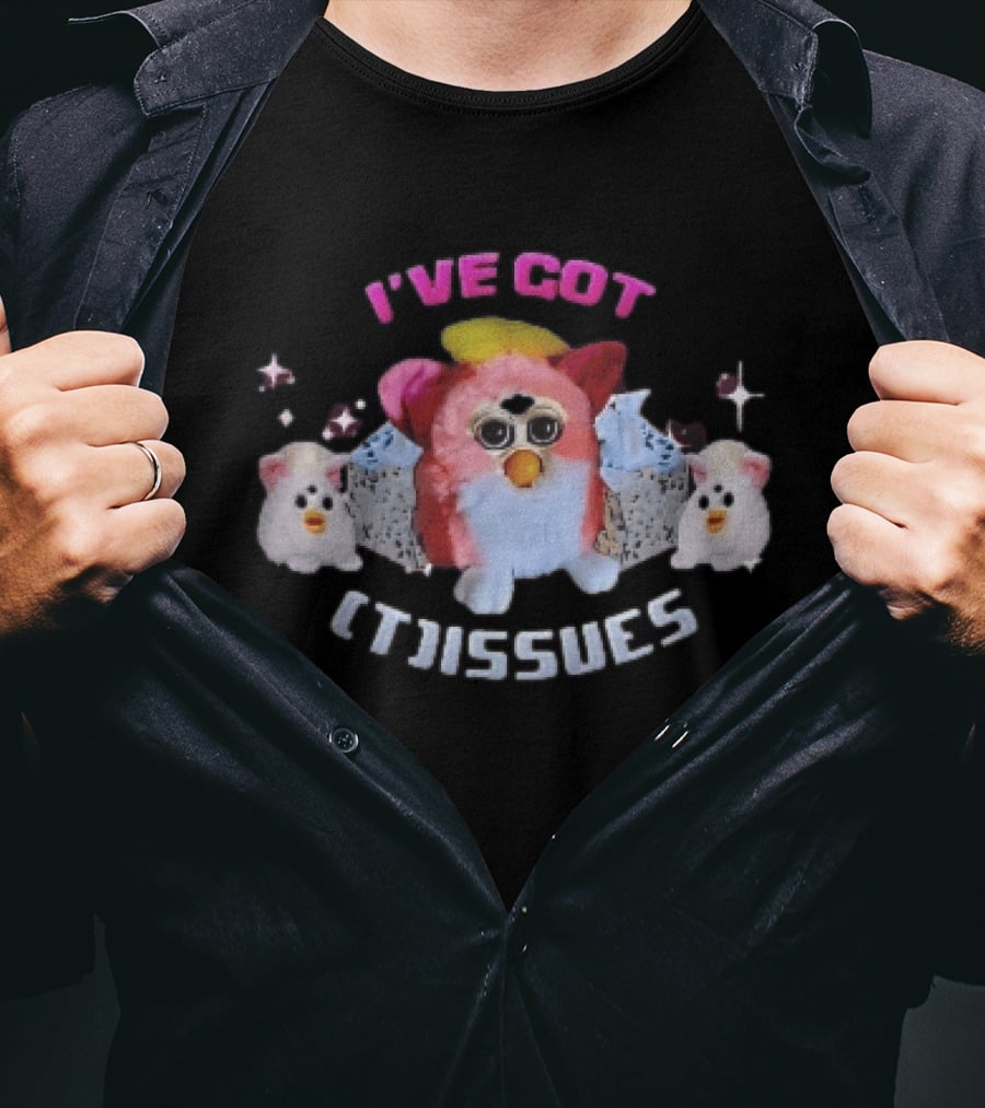 I've Got Issues Pink Furby Between Tissue Boxes Baby Furbies T-Shirt