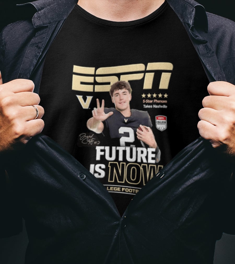 ESPN Future Is Now Jared Curtis 2026 Elite Five Star Junior College Football Program T-Shirt
