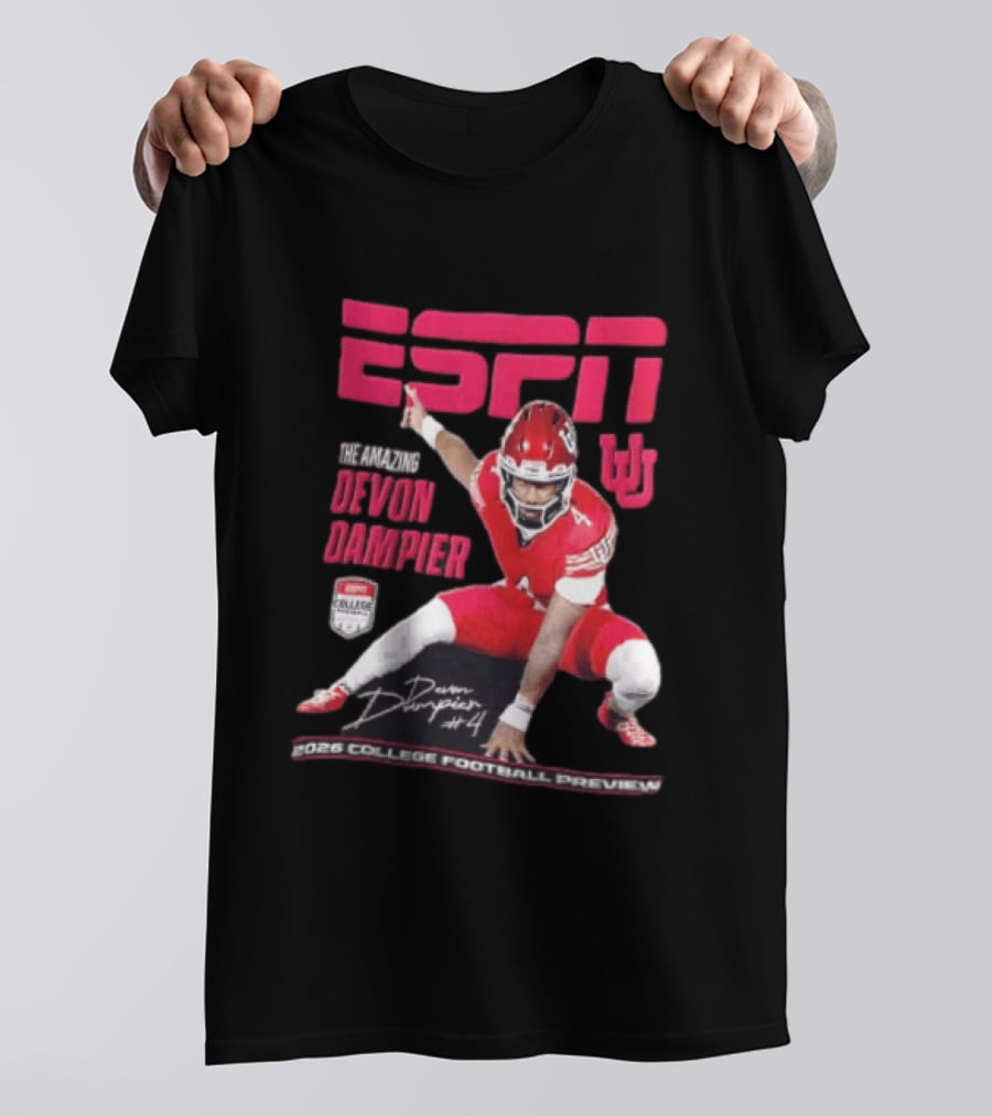 ESPN The Amazing Devon Dampier 2026 College Football Preview T-Shirt