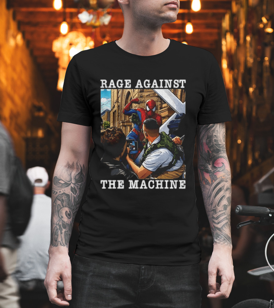Rage Against The Machine Spider Man Bold Street Art Scene T-Shirt