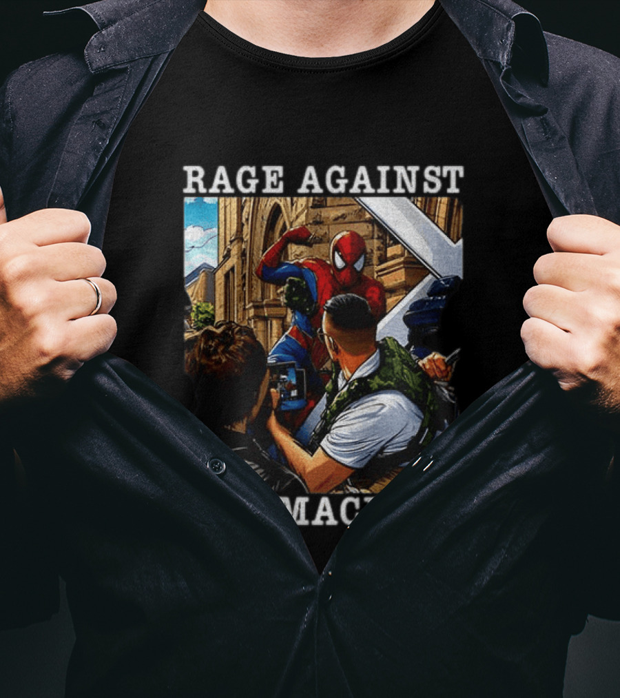 Rage Against The Machine Spider Man Bold Street Art Scene T-Shirt