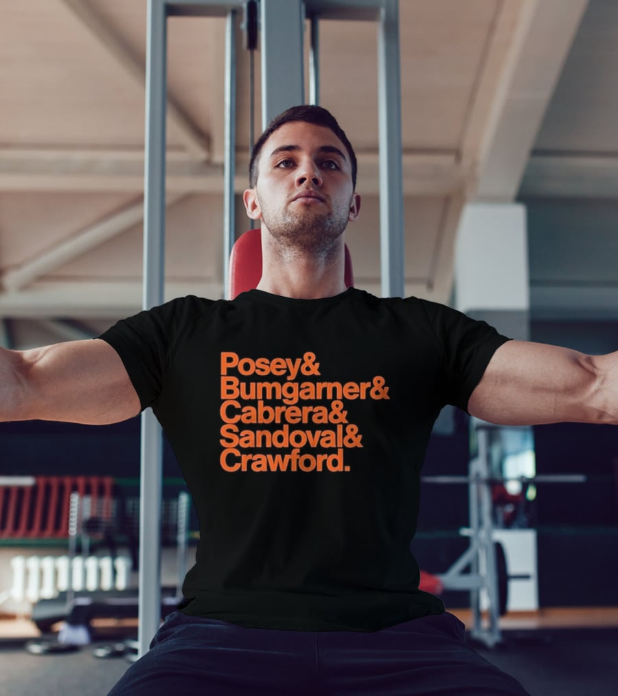 San Francisco Giants Posey Bumgarner Cabrera Sandoval Crawford Legends T-Shirt