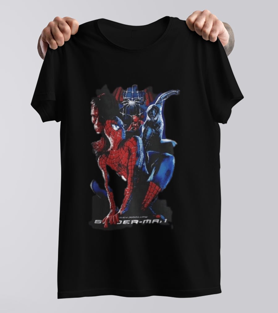 Tobey Maguire Spider Man 3 Red Black Suit Superhero Collage T-Shirt