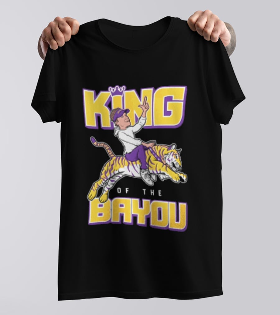 King Of The Bayou Lane Kiffin Tiger Riding T-Shirt