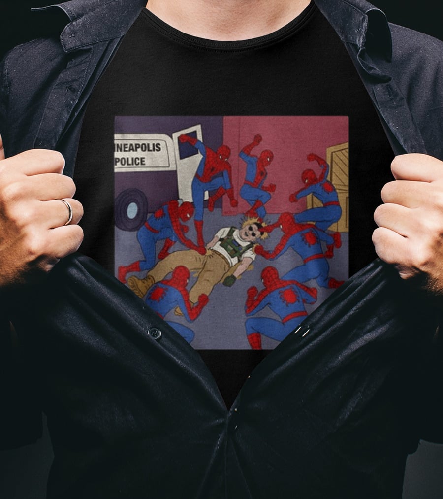 Spider Man How To Fight Fascism Neapolis Police Scene T-Shirt