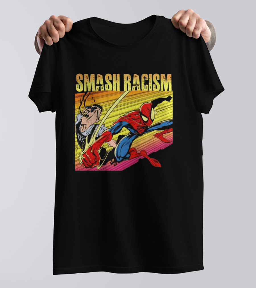 Spider Man Smash Racism Comic Protest Message T-Shirt