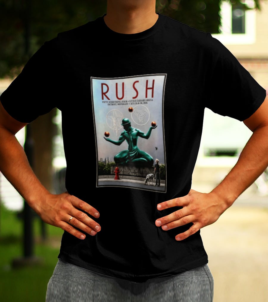 RUSH Fifty Something Tour Little Caesars Arena Detroit Michigan August 26 & 28 2026 T-Shirt
