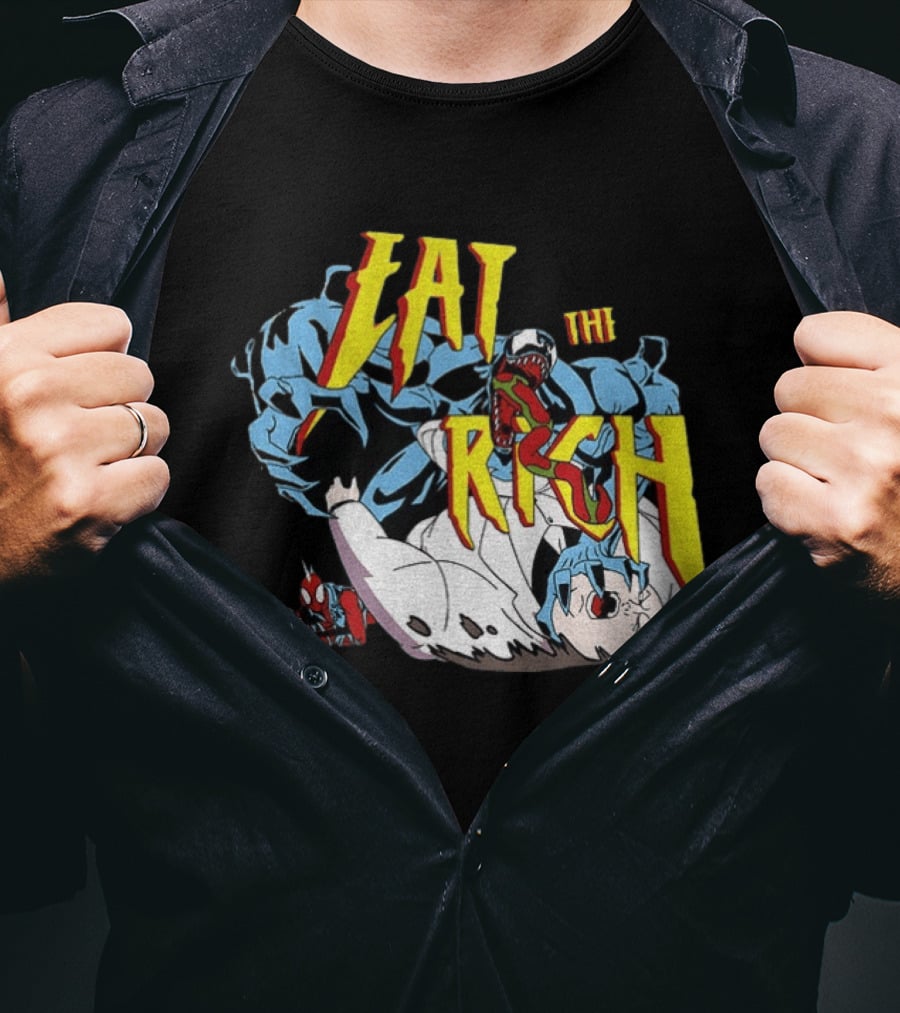 Venom Spider Man Eat The Rich Wilson Fisk Punch Nazi Police Marvel T-Shirt
