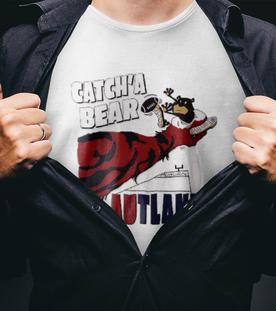 Catch A Bear Auburn Tigers Autlanta Football Cartoon T-Shirt