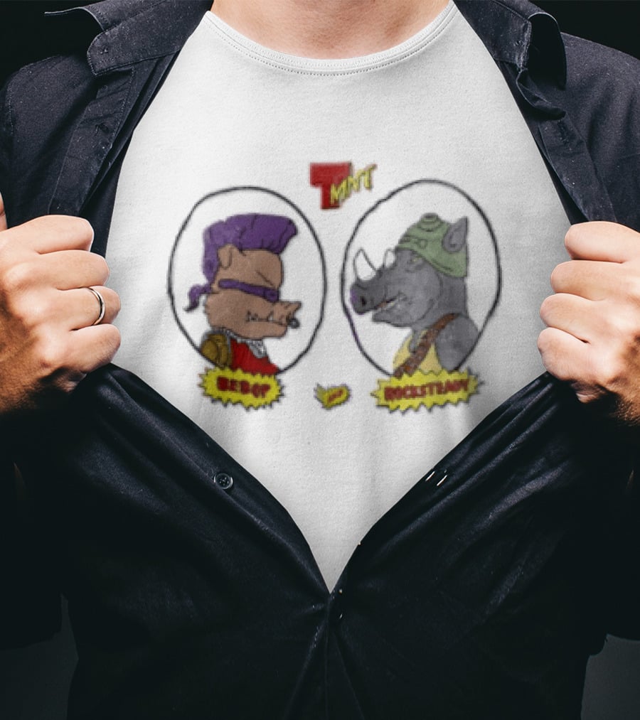 Bebop Rocksteady TMNT Vintage Cartoon Characters T-Shirt