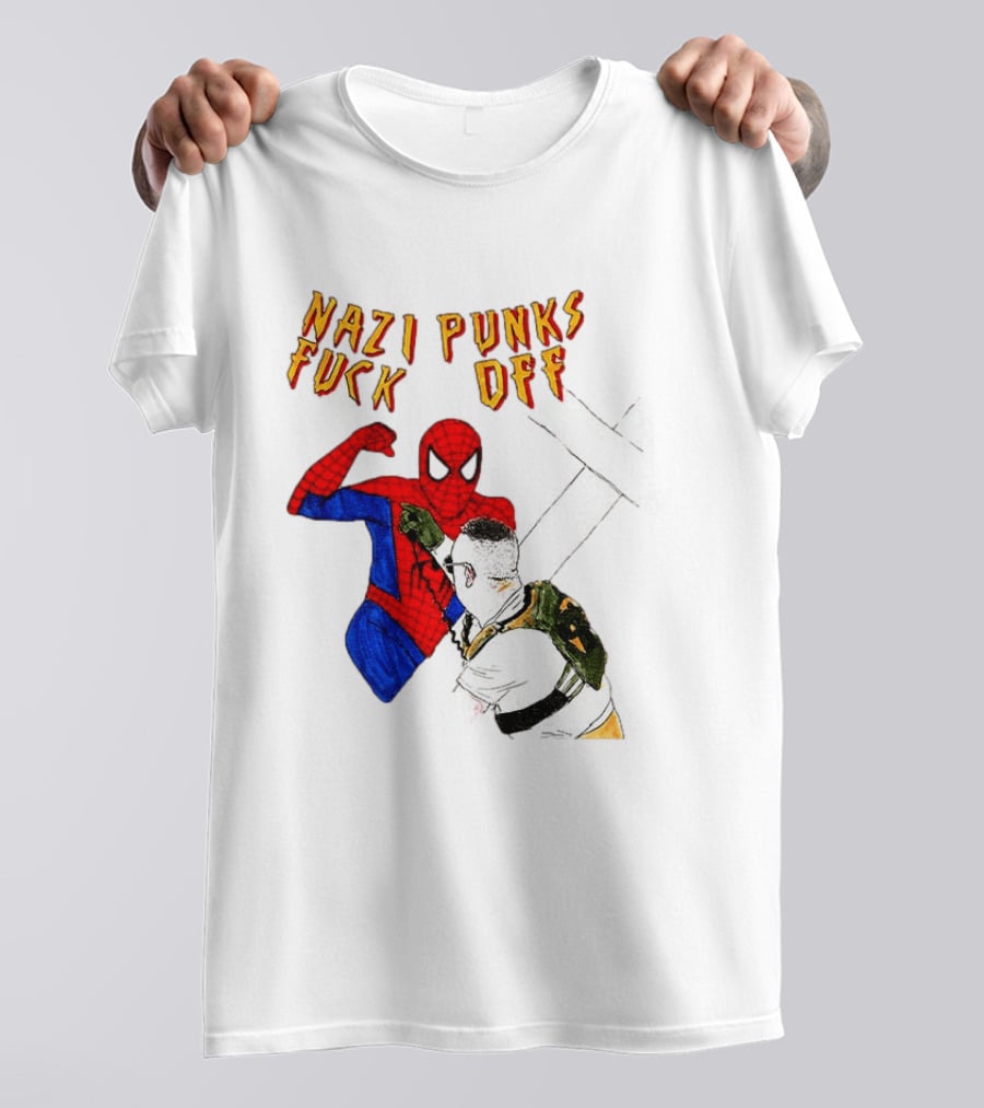 Nazi Punks Fuck Off Spider Man Punching T-Shirt