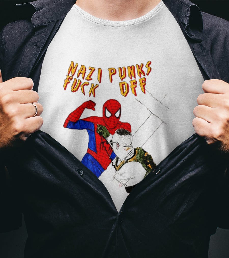 Nazi Punks Fuck Off Spider Man Punching T-Shirt