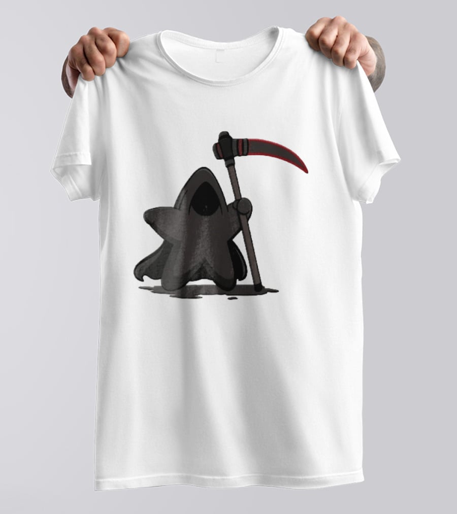 Cartoon Star Grim Reaper Cloak Red Lightsaber Scythe T-Shirt