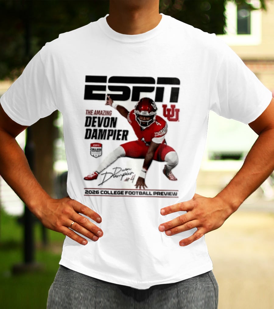 ESPN College Football 2026 Preview Devon Dampier Utah Utes T-Shirt