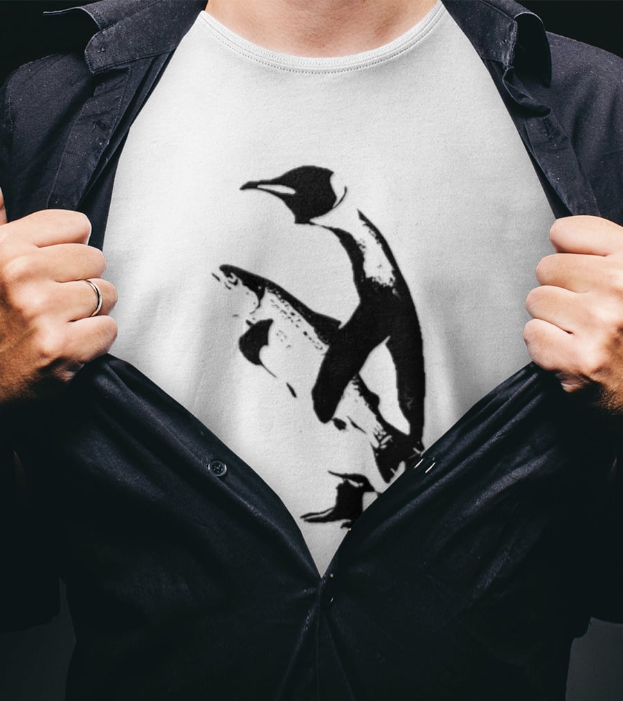 Penguin Holding A Fish T-Shirt