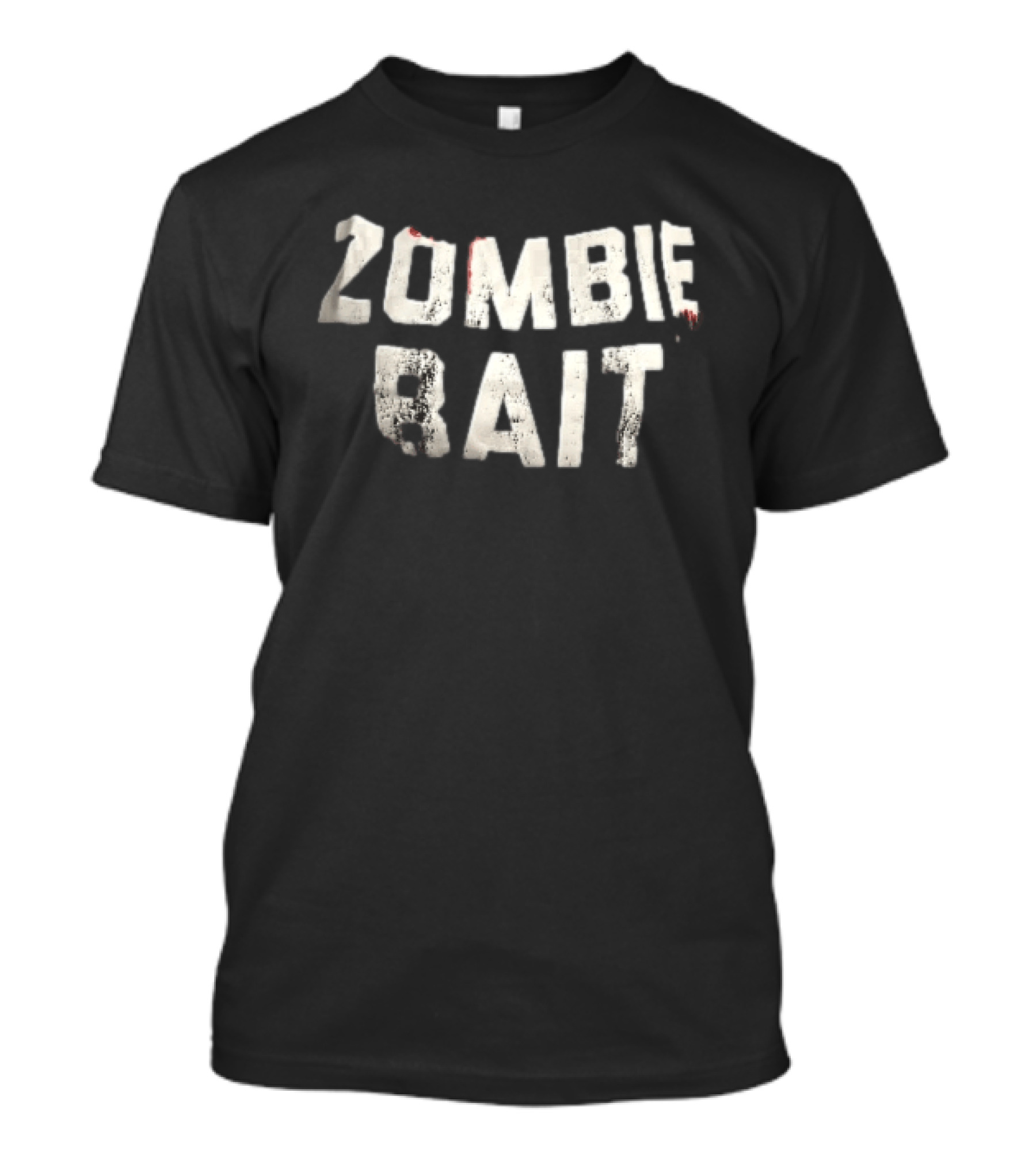 Zombie Bait Distressed White Bloodstained Crumpled Tape T-Shirt