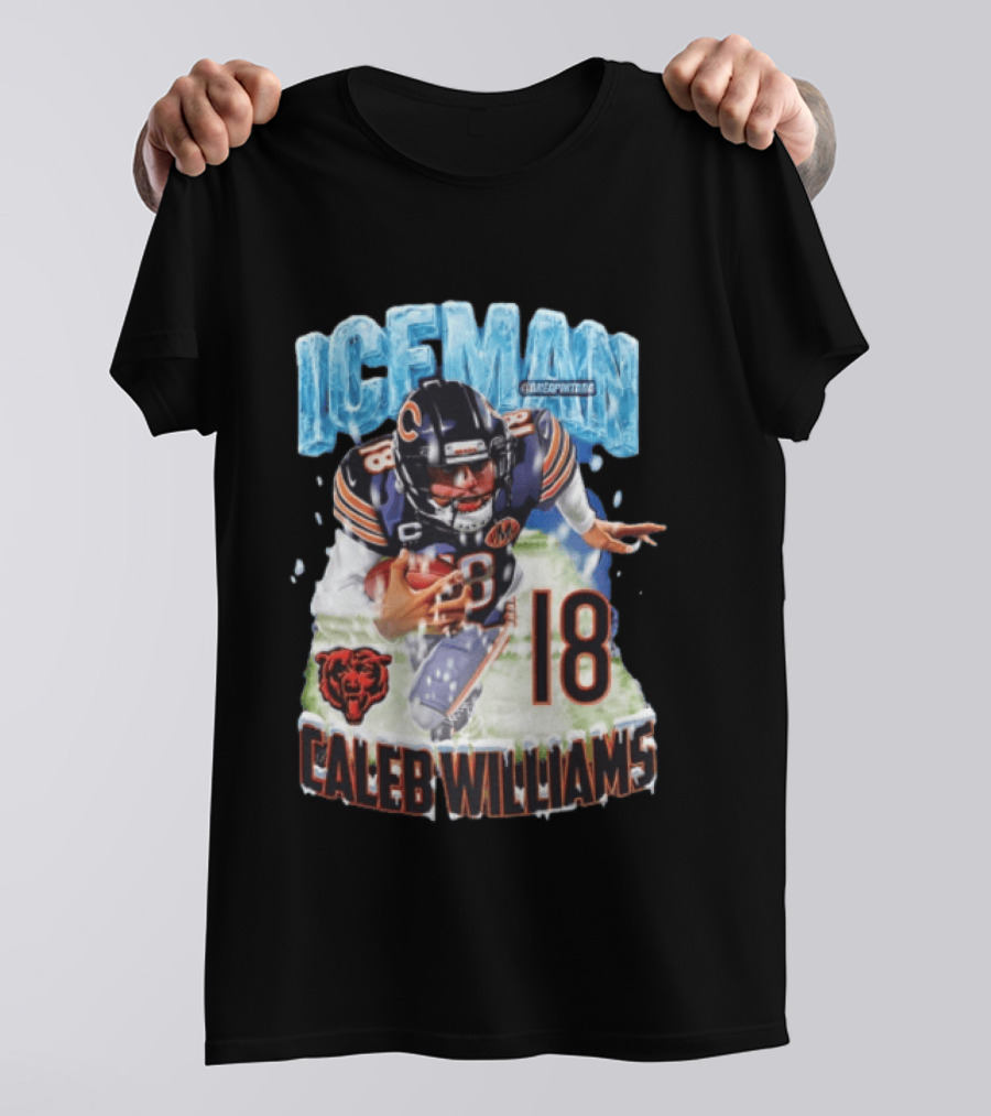 Iceman Caleb Williams 18 Chicago Bears Football Player T-Shirt