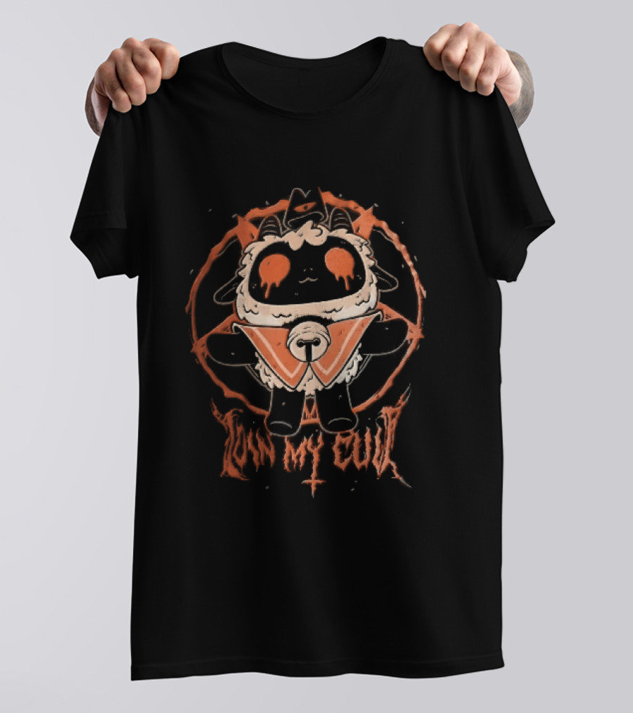 Join My Cult Cartoon Lamb Pentagram Bleeding Eyes Cross T-Shirt