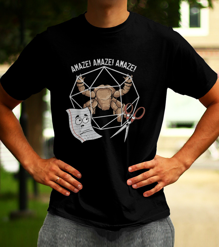 Rocky Paper Scissors Amaze Amaze Amaze Polyhedron Challenge T-Shirt