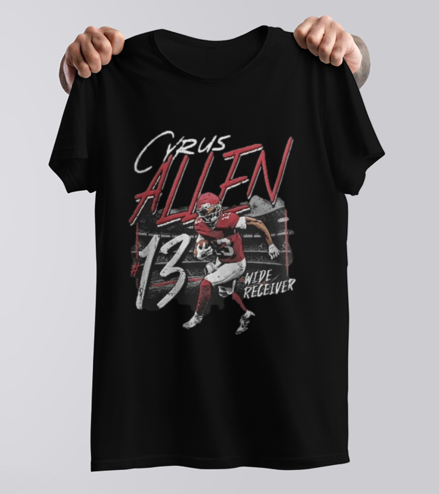 Cyrus Allen 13 Wide Receiver Football Player Running Stadium T-Shirt