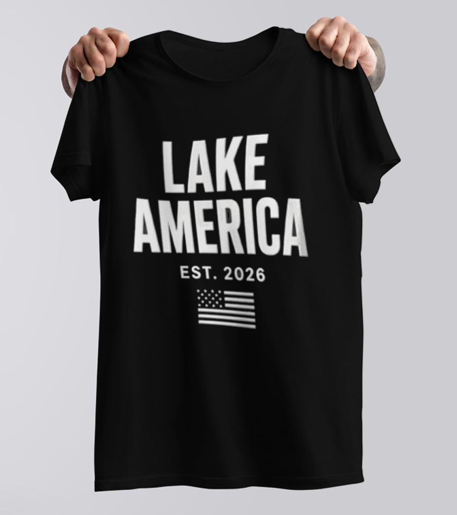 Lake America Est. 2026 American Flag Stars Stripes T-Shirt