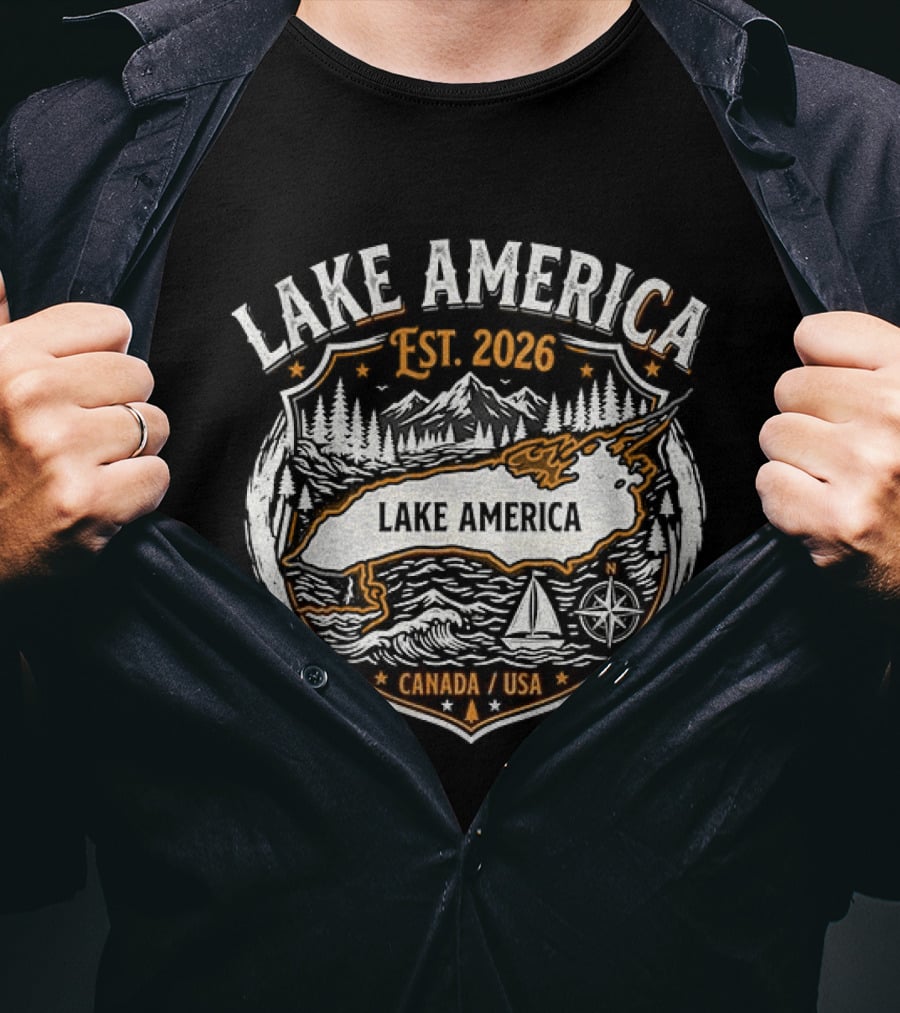 Lake America Est. 2026 Canada USA Adventure T-Shirt