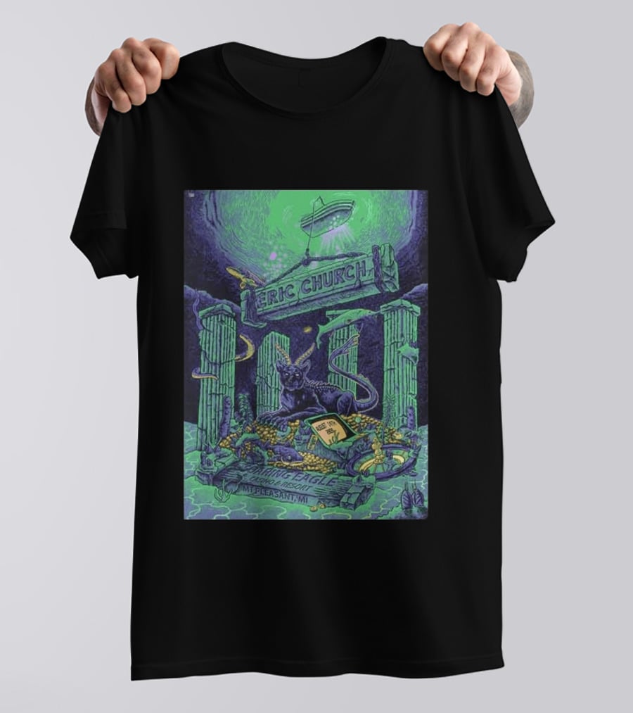 Eric Church Soaring Eagle Casino Resort 2026 Mt Pleasant MI August 14 Mythical Panther And Serpent T-Shirt