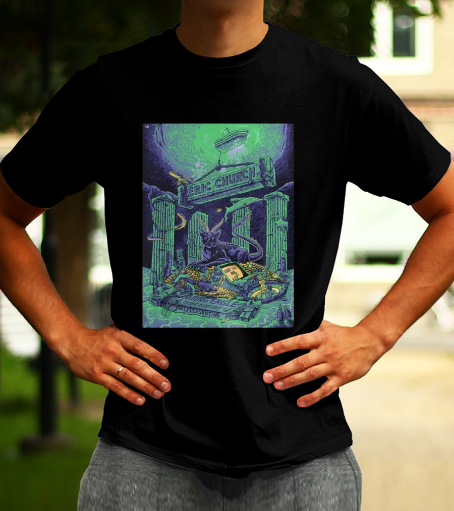 Eric Church Soaring Eagle Casino Resort 2026 Mt Pleasant MI August 14 Mythical Panther And Serpent T-Shirt