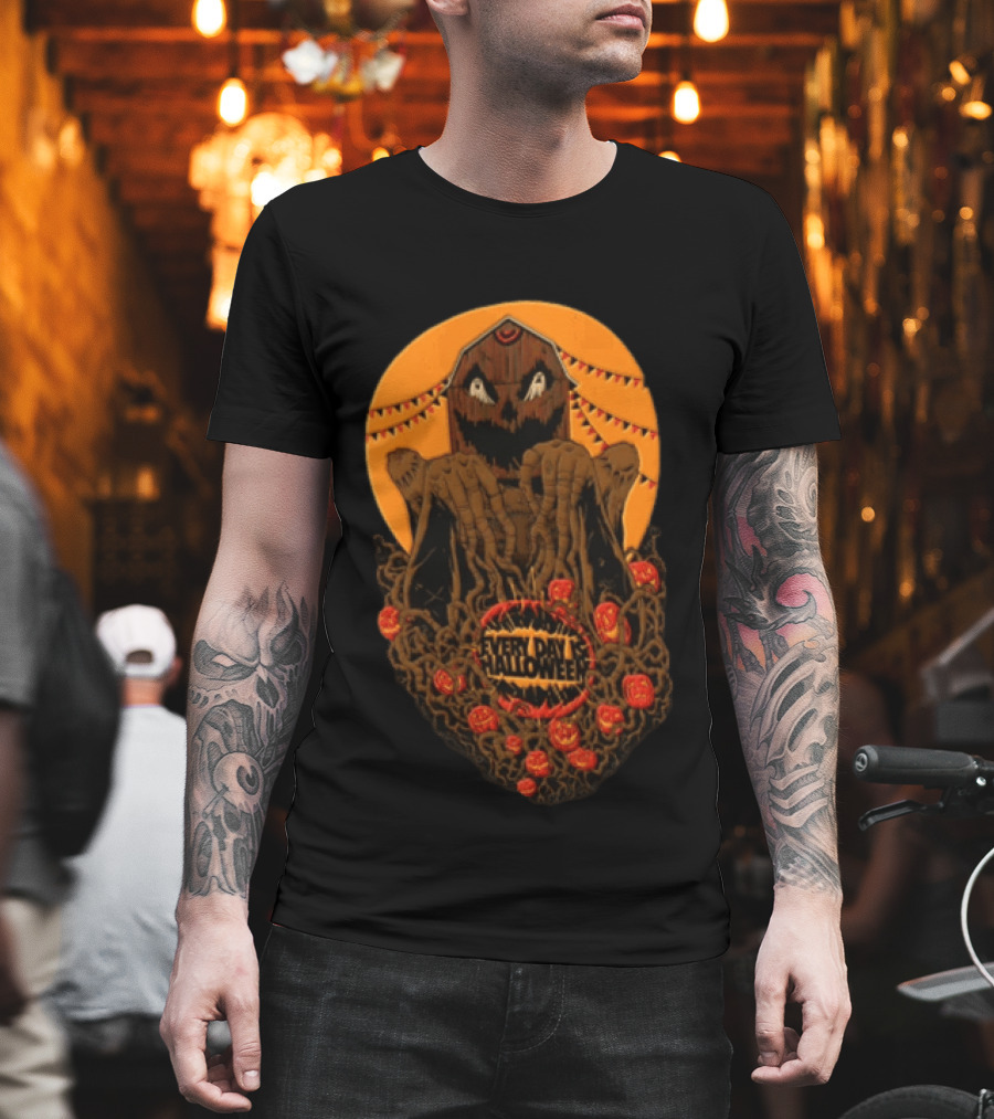 Every Day Is Halloween 2026 Creepy Pumpkin Monster With Tentacles And Bats T-Shirt