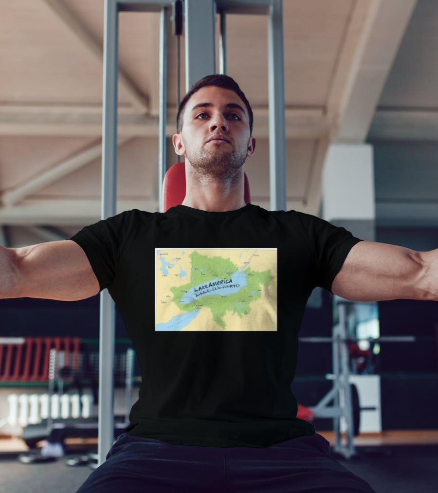 Lake Ontario Map Lake America Fun Geography Twist T-Shirt