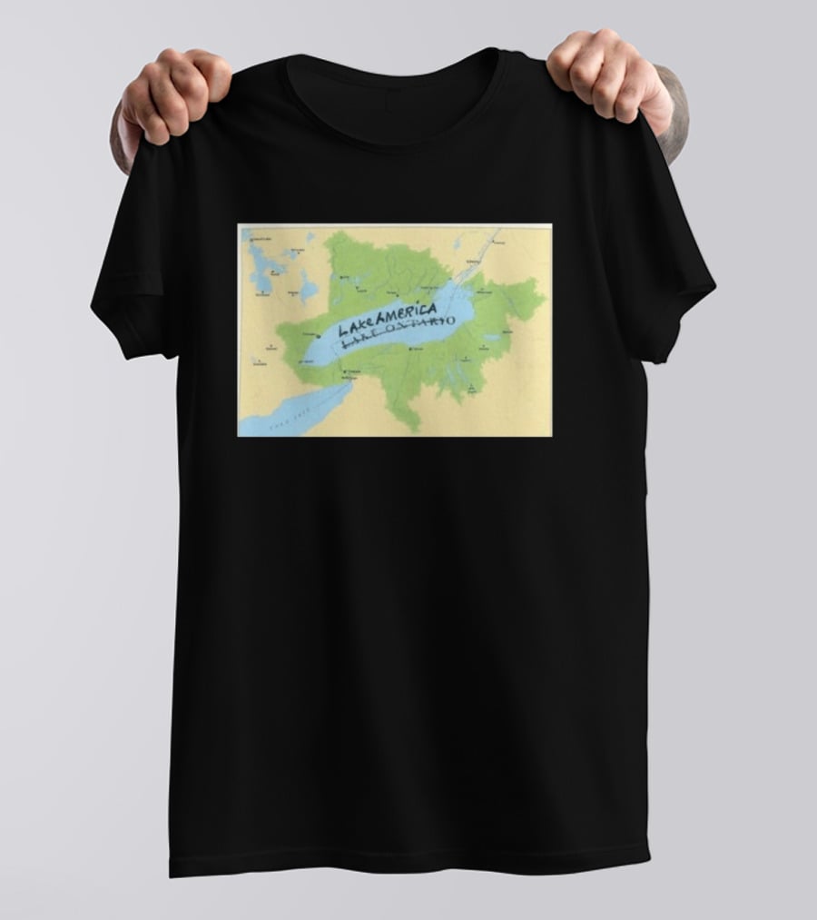 Lake Ontario Map Lake America Fun Geography Twist T-Shirt